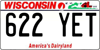 WI license plate 622YET