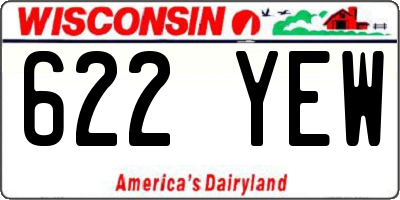 WI license plate 622YEW