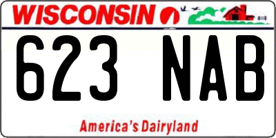 WI license plate 623NAB