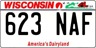 WI license plate 623NAF