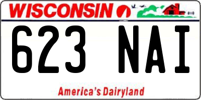 WI license plate 623NAI