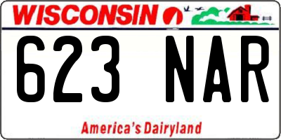 WI license plate 623NAR