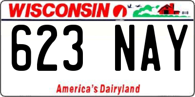 WI license plate 623NAY
