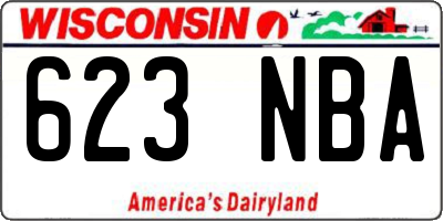 WI license plate 623NBA