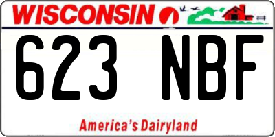 WI license plate 623NBF