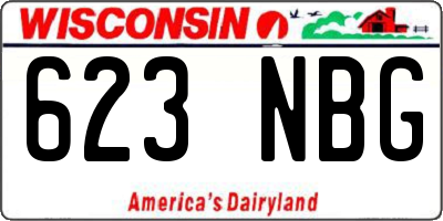 WI license plate 623NBG