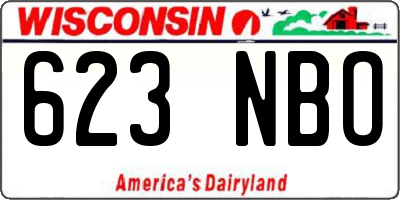 WI license plate 623NBO