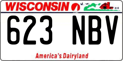 WI license plate 623NBV