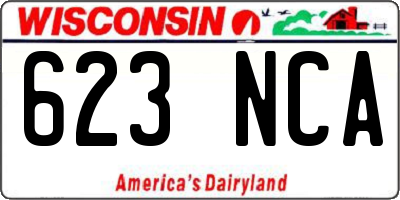 WI license plate 623NCA