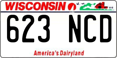 WI license plate 623NCD
