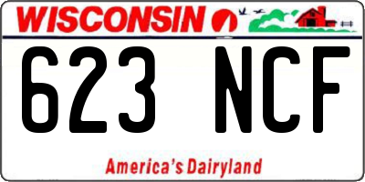 WI license plate 623NCF