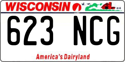 WI license plate 623NCG