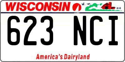 WI license plate 623NCI