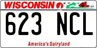 WI license plate 623NCL