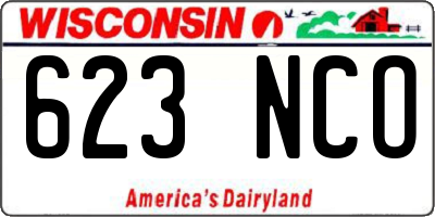 WI license plate 623NCO