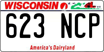 WI license plate 623NCP