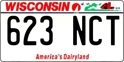 WI license plate 623NCT
