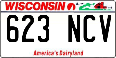 WI license plate 623NCV