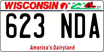 WI license plate 623NDA