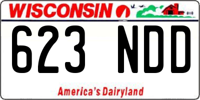 WI license plate 623NDD