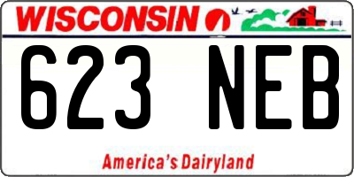 WI license plate 623NEB