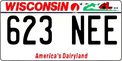 WI license plate 623NEE
