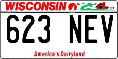 WI license plate 623NEV