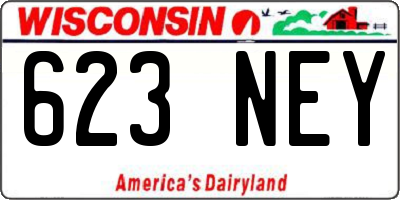 WI license plate 623NEY