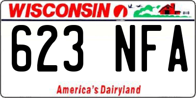 WI license plate 623NFA