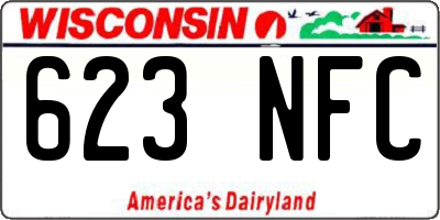 WI license plate 623NFC
