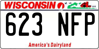 WI license plate 623NFP