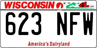 WI license plate 623NFW