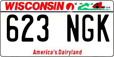 WI license plate 623NGK