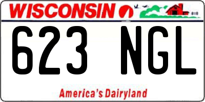 WI license plate 623NGL