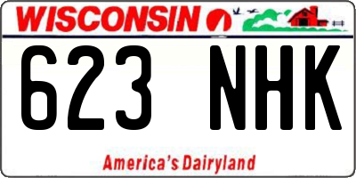 WI license plate 623NHK