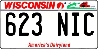 WI license plate 623NIC