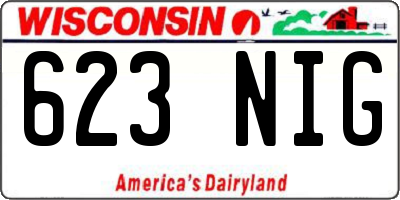 WI license plate 623NIG