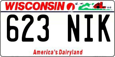 WI license plate 623NIK