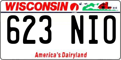 WI license plate 623NIO