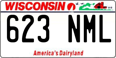 WI license plate 623NML