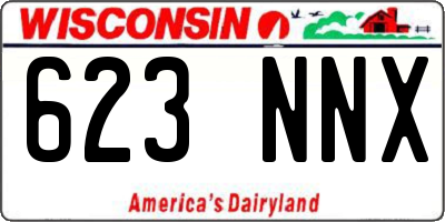 WI license plate 623NNX