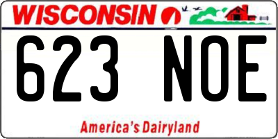 WI license plate 623NOE
