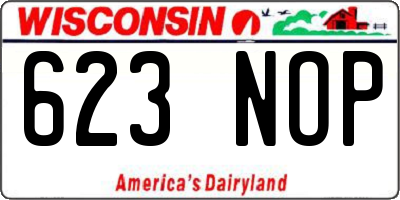 WI license plate 623NOP