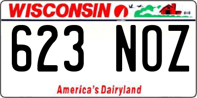 WI license plate 623NOZ