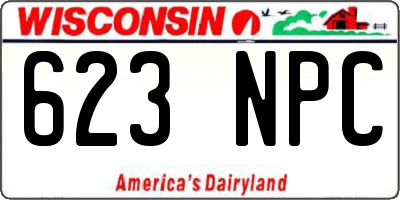 WI license plate 623NPC