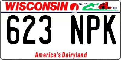 WI license plate 623NPK