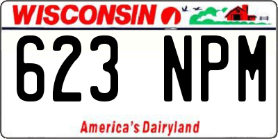 WI license plate 623NPM
