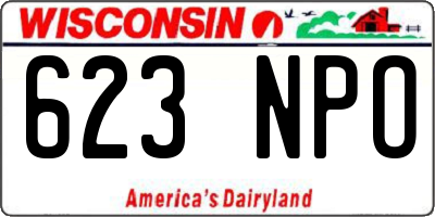 WI license plate 623NPO