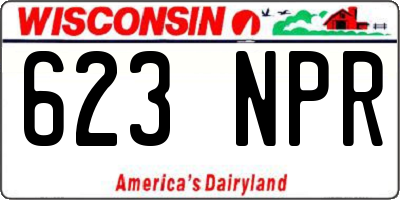 WI license plate 623NPR