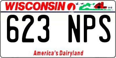 WI license plate 623NPS